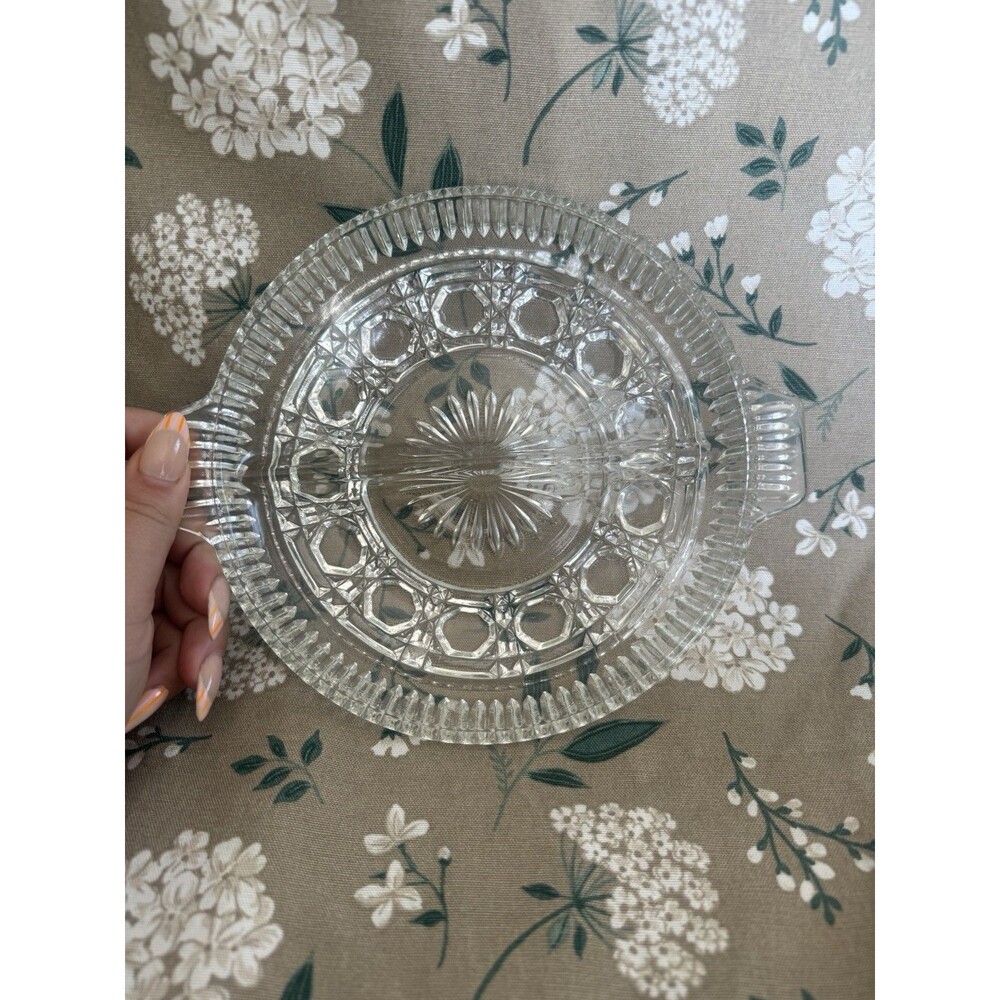 Vintage Indiana Glass Windsor  Clear Pressed Glass Relish Dish Divided 1970's